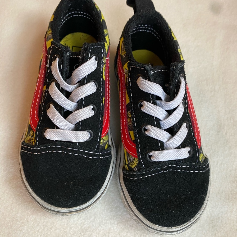Vans Kids Black and Red Sneakers